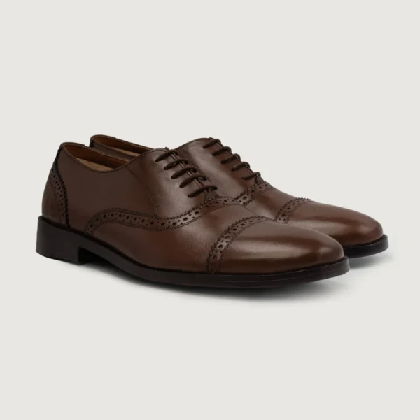 Detroit Brown Leather Oxford Shoes