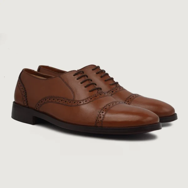 Detroit Tan Leather Oxford Shoes