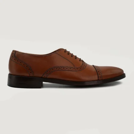Detroit Tan Leather Oxford Shoes