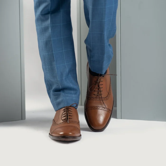 Detroit Tan Leather Oxford Shoes