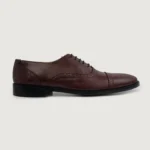 Detroit Maroon Leather Oxford Shoes