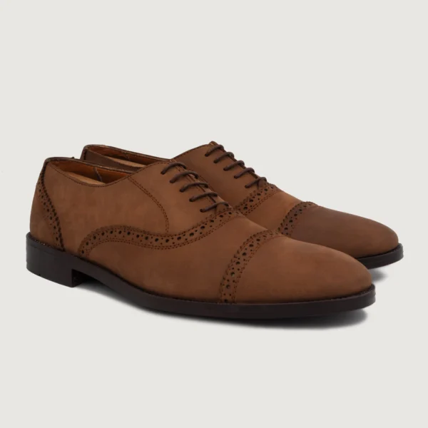 Detroit Oil Pull-up Brown Leather Oxford Shoes