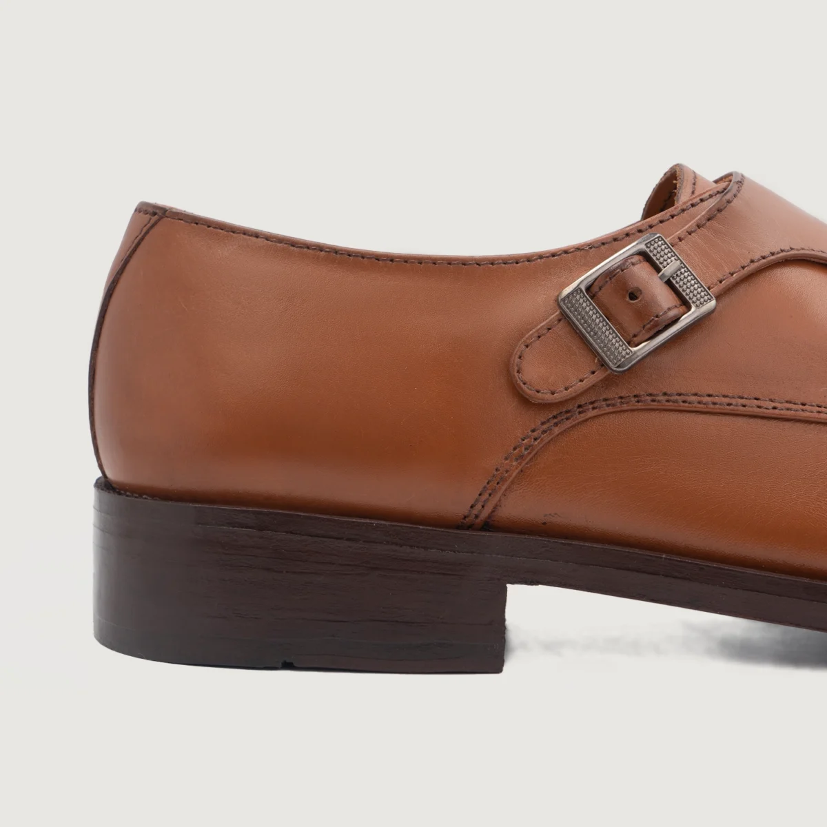 Danvers Tan Leather Double Monk Strap Shoes