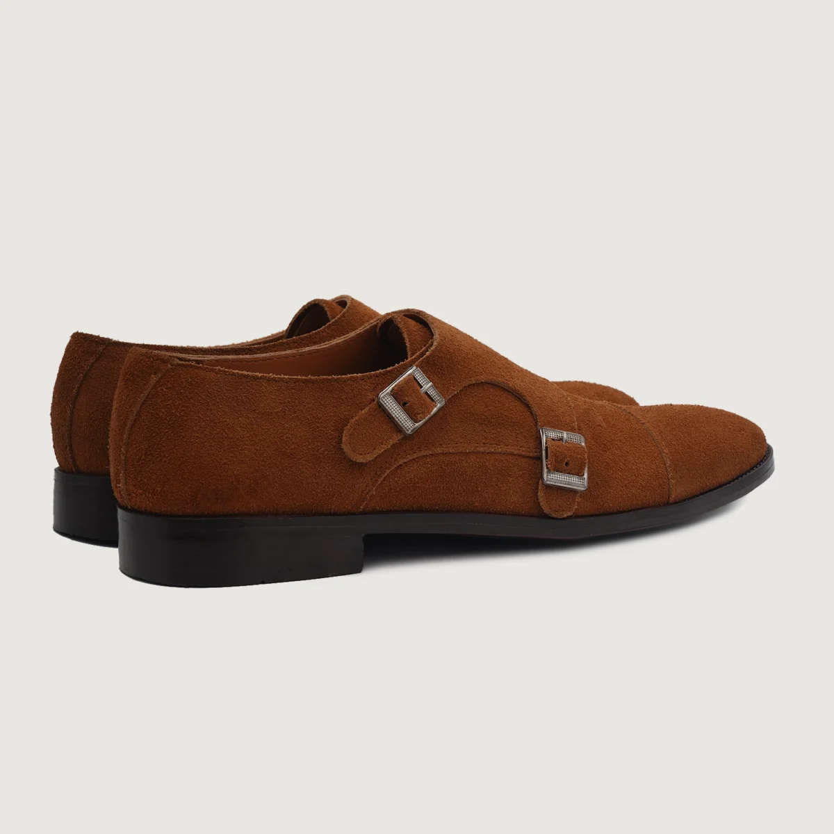 Danvers Brown Suede Leather Double Monk Strap Shoes