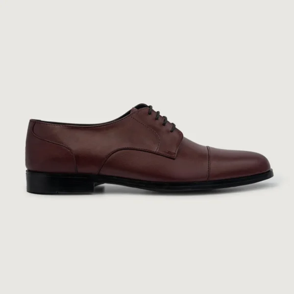 Logan Maroon Leather Derby Shoes