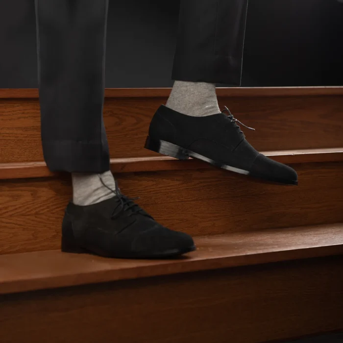 Attorney Derby Black Suede Leather Shoes