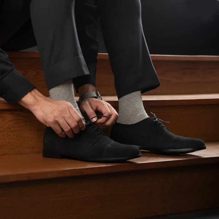 Attorney Derby Black Suede Leather Shoes