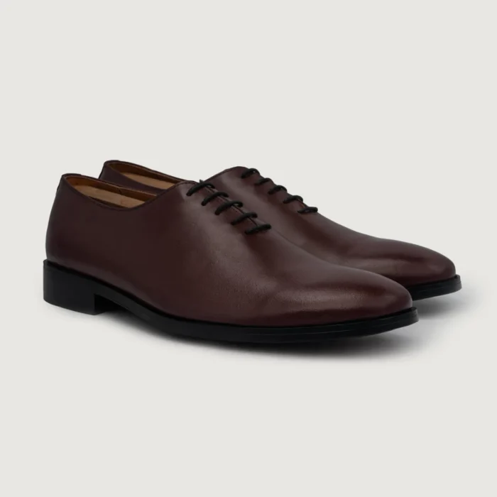 Director Wholecut Maroon Leather Shoes