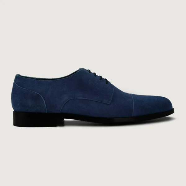 Logan Midnight Blue Suede Leather Derby Shoes