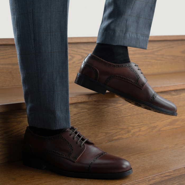 Dirk Brogues Derby Brown Leather Shoes - StudGuard