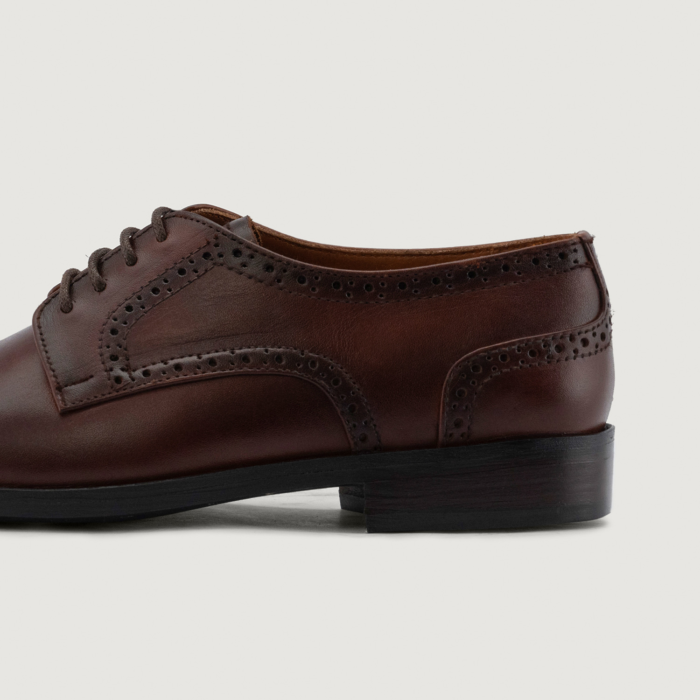 Dirk Brogues Derby Brown Leather Shoes - StudGuard