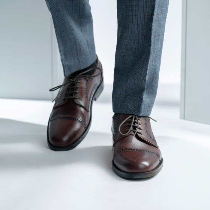 Dirk Brogues Derby Burnished Brown Leather Shoes