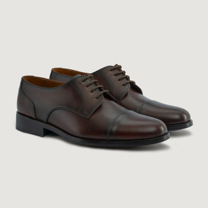 Attorney Derby Burnished Brown Leather Shoes - StudGuard