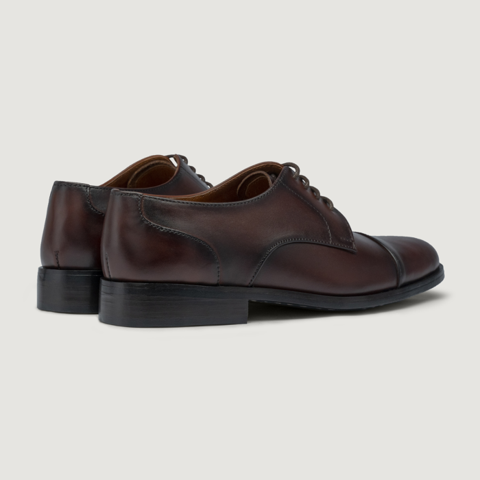 Attorney Derby Burnished Brown Leather Shoes - StudGuard