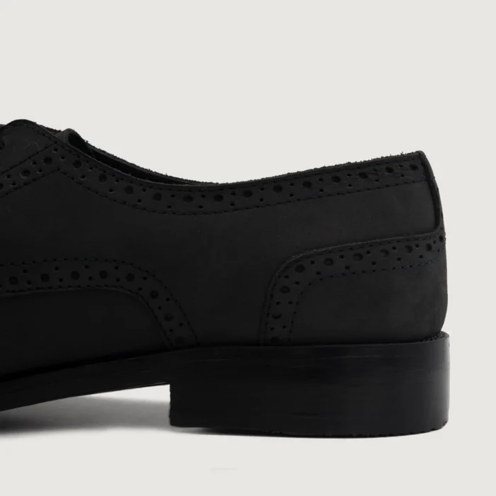 Dirk Brogues Derby Black Nubuck Leather Shoes