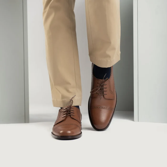 Dirk Brogues Derby Tan Leather Shoes