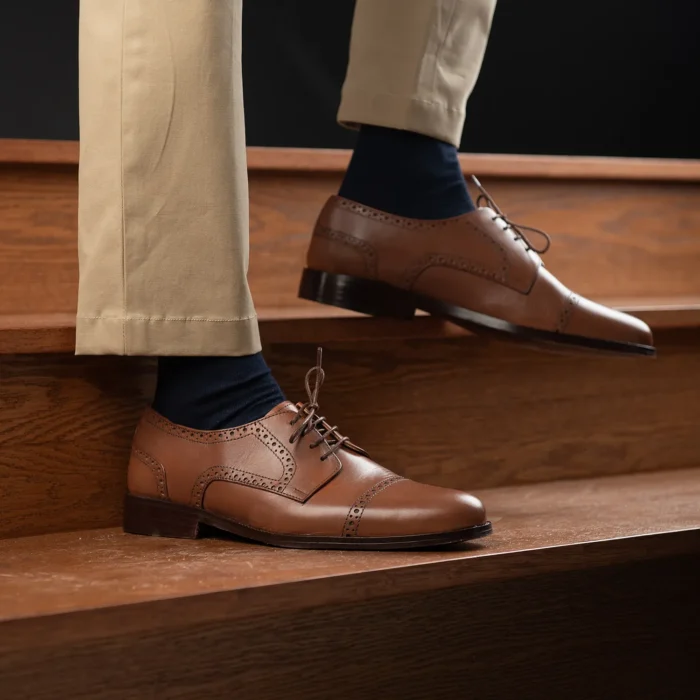 Dirk Brogues Derby Tan Leather Shoes