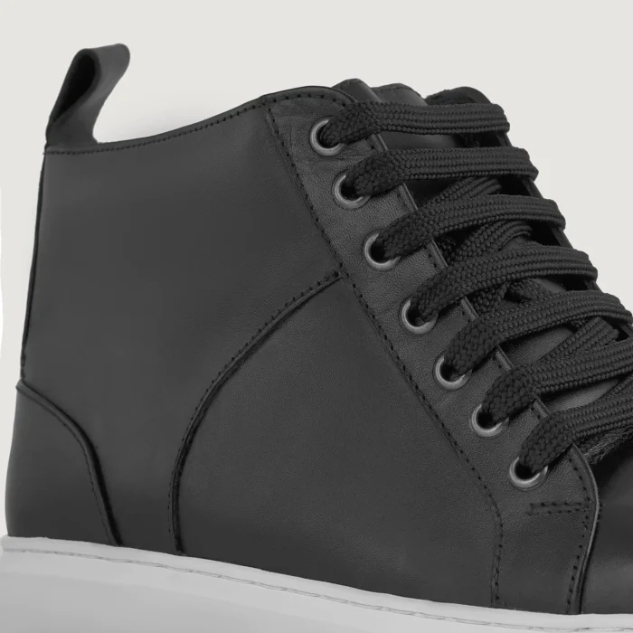 Marty High Top Black Leather Sneakers