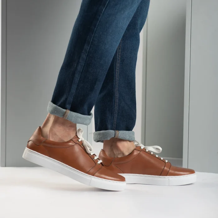 Carter Runn Tan Leather Sneakers