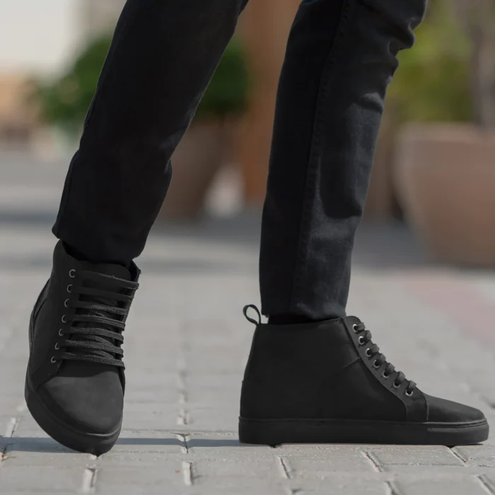 Marty High Top Black Nubuck Sneakers