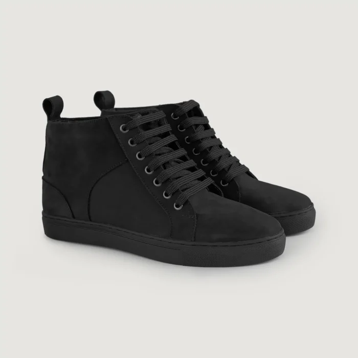 Marty High Top Black Nubuck Sneakers