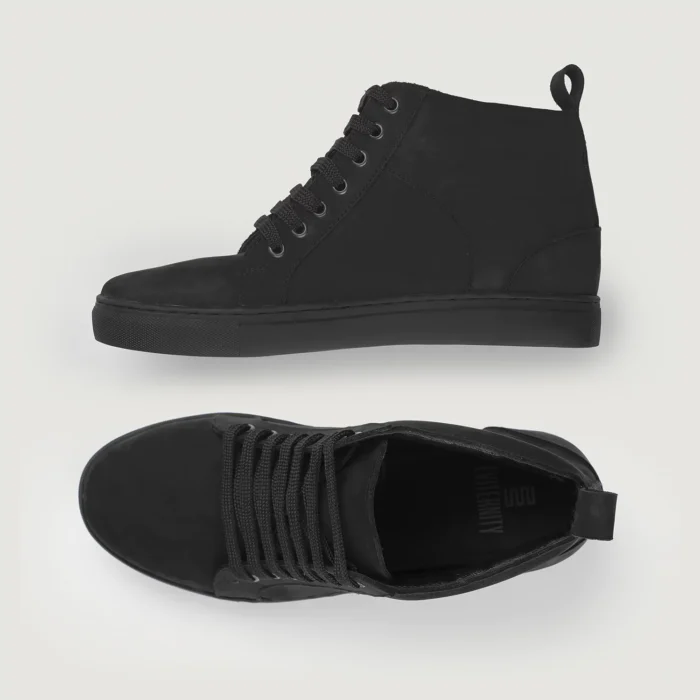 Marty High Top Black Nubuck Sneakers