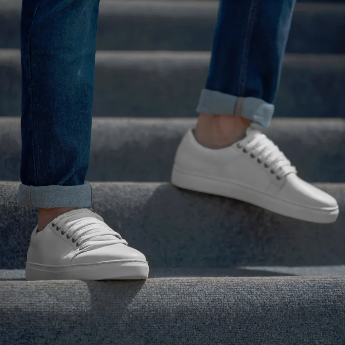 Murphy Low Top White Leather Sneakers