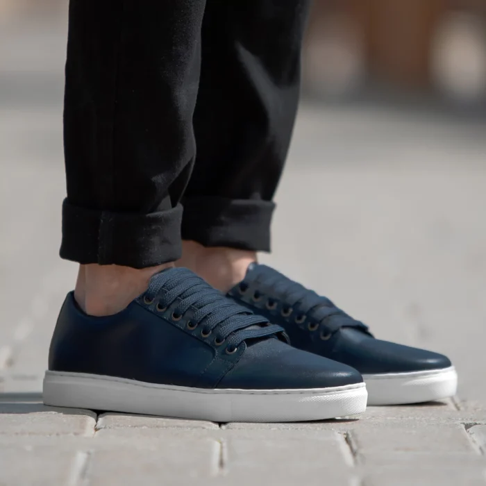 Murphy Low Top Midnight Blue Leather Sneakers