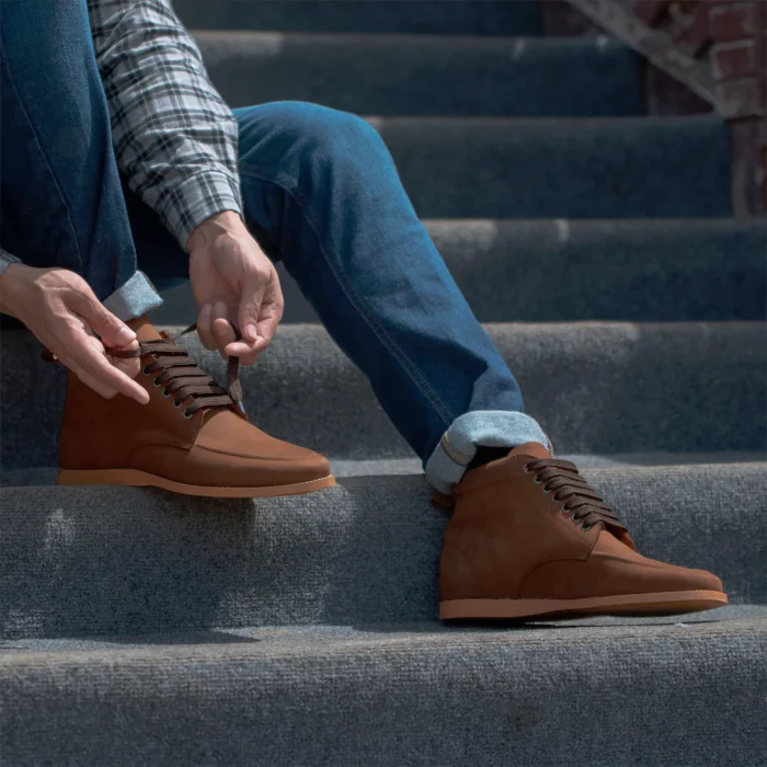 Bearman Moc Toe Pull-up Brown Leather Boots