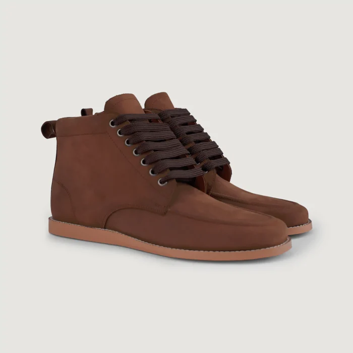 Bearman Moc Toe Pull-up Brown Leather Boots