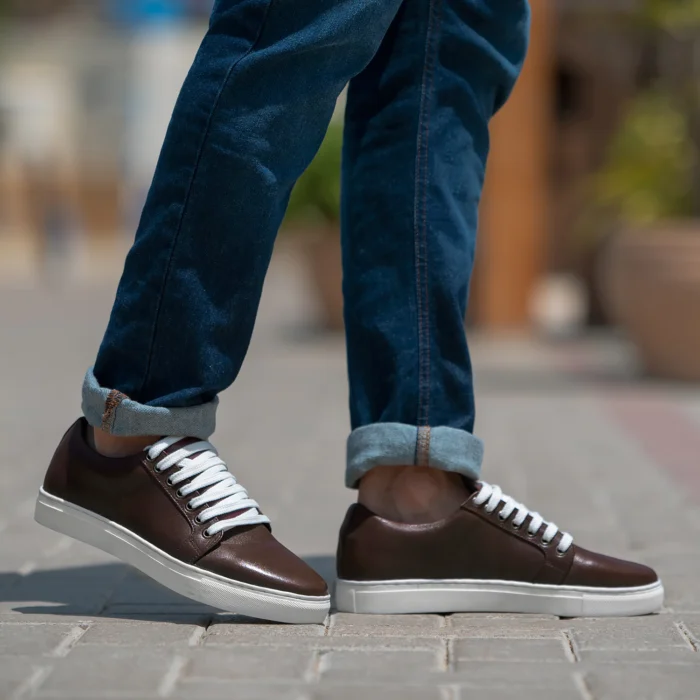 Murphy Low Top Maroon Leather Sneakers