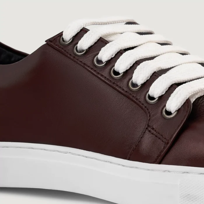 Murphy Low Top Maroon Leather Sneakers