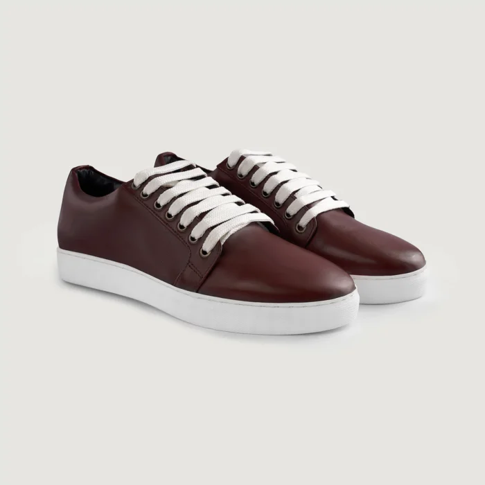 Murphy Low Top Maroon Leather Sneakers