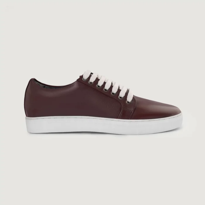 Murphy Low Top Maroon Leather Sneakers