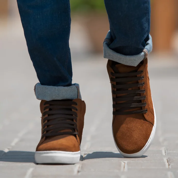 Marty High Top Brown Suede Sneakers