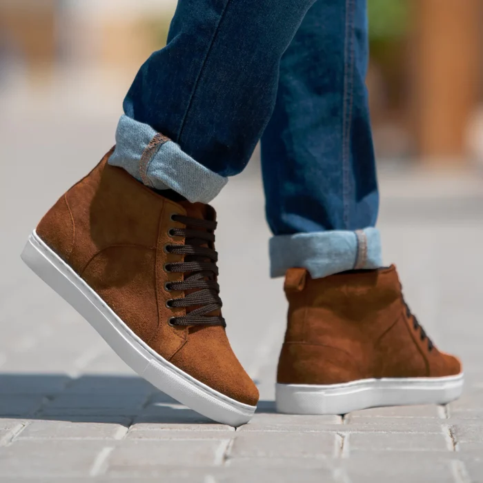 Marty High Top Brown Suede Sneakers