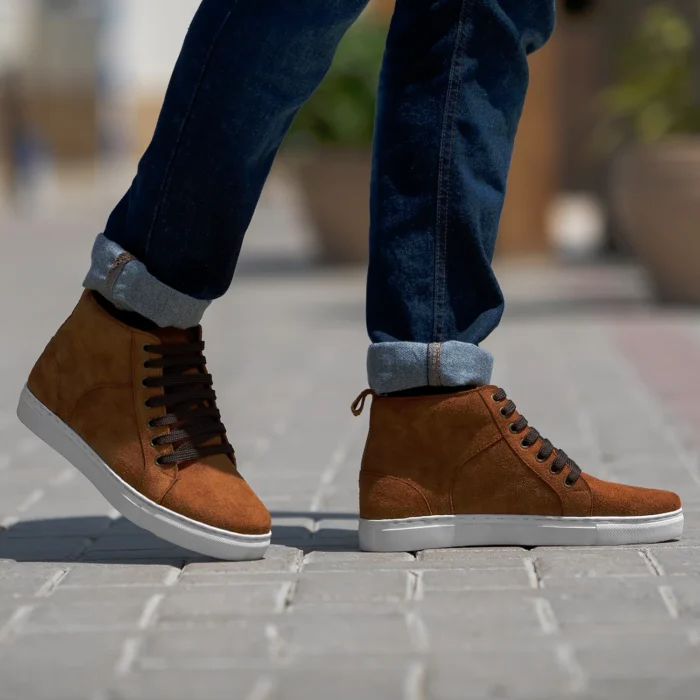 Marty High Top Brown Suede Sneakers