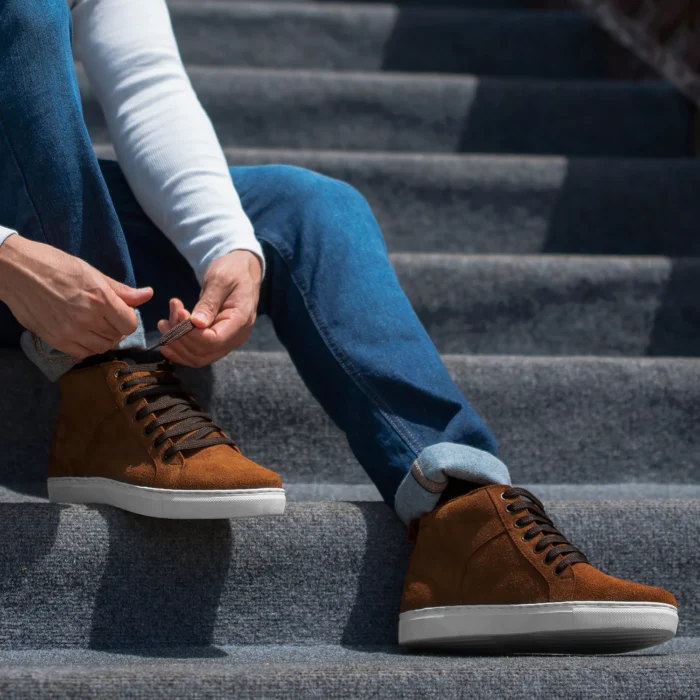 Marty High Top Brown Suede Sneakers