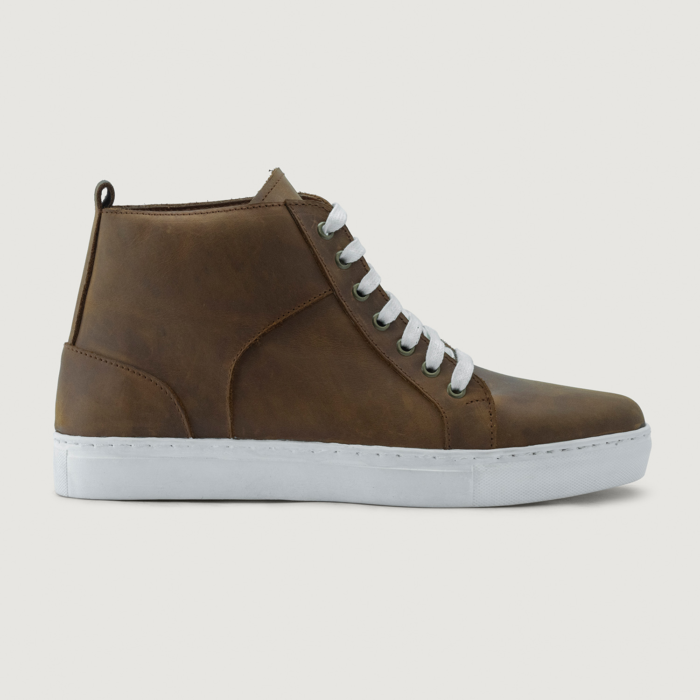 Marty High Top Burnt Copper Pullup Leather Sneakers