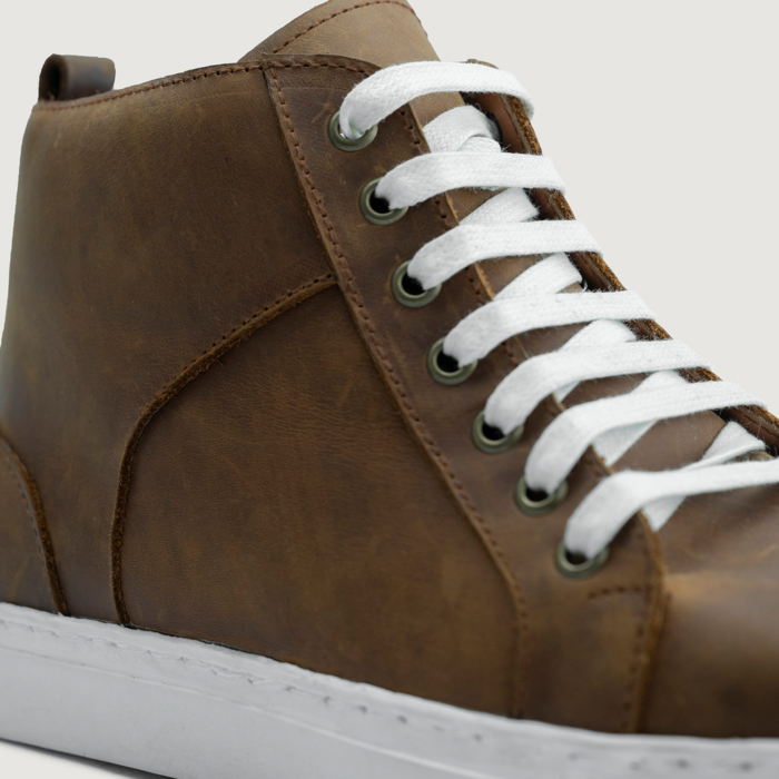 Marty High Top Burnt Copper Pullup Leather Sneakers