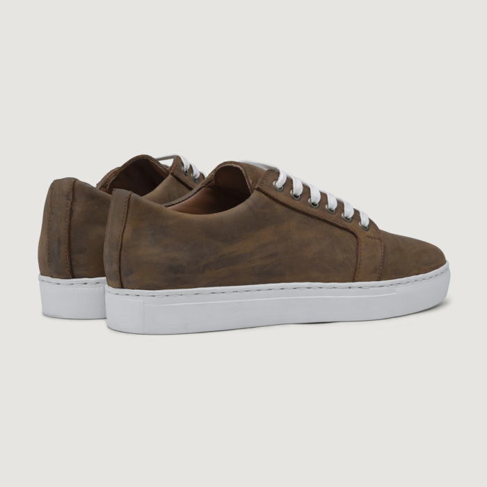 Murphy Low Top Burnt Copper Pullup Leather Sneakers