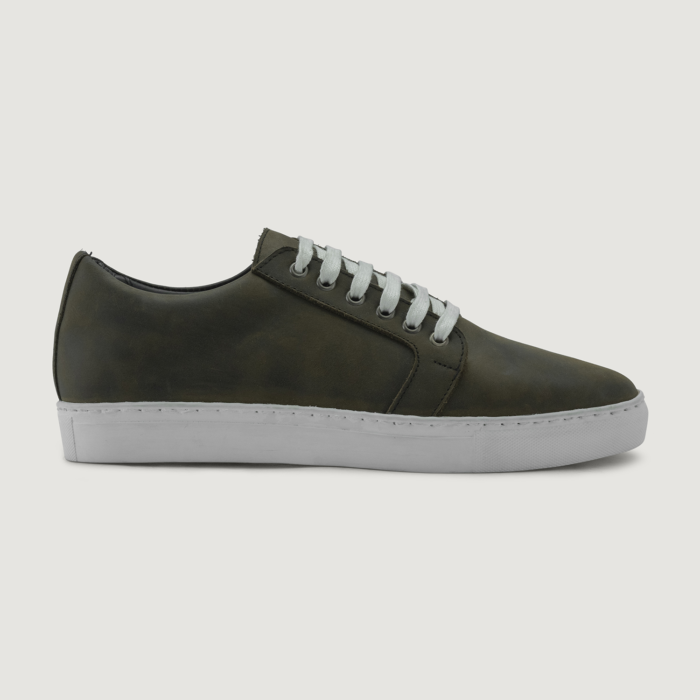 Murphy Low Top Olive Pullup Leather Sneakers