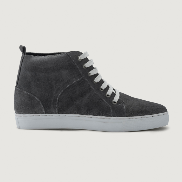 Marty High Top Grey Suede Leather Sneakers