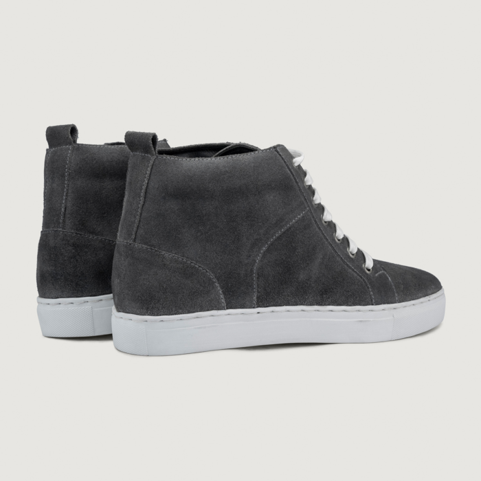 Marty High Top Grey Suede Leather Sneakers