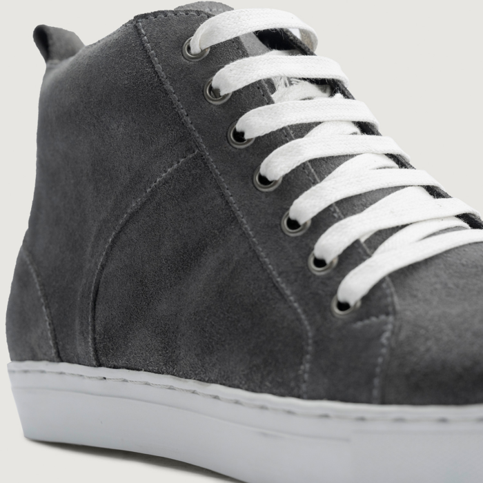 Marty High Top Grey Suede Leather Sneakers