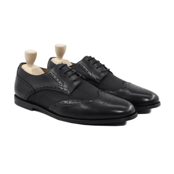 Aspen Black Leather Derby Shoes