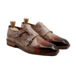 Athens Multi Colour Leather Double Monk Strap Shoes