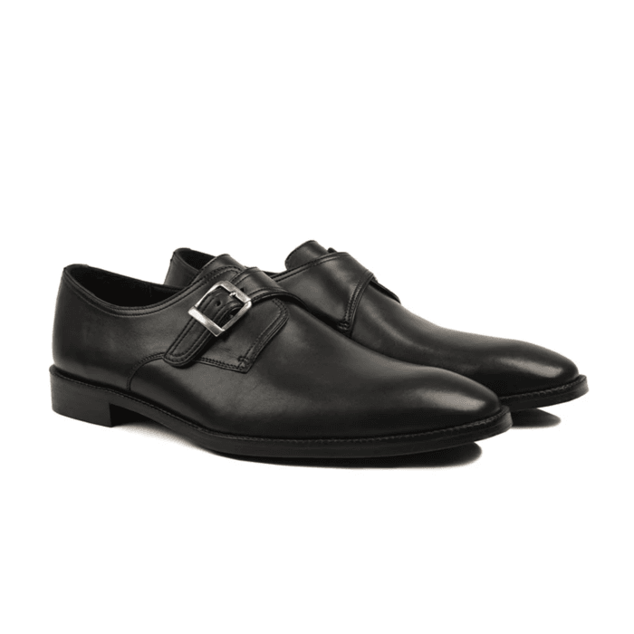 Bazuka - Men's Black Calf Leather Single Monkstrap