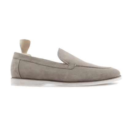 Berea Steel Grey Kid Suede Loafer
