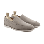 Berea Steel Grey Kid Suede Loafer